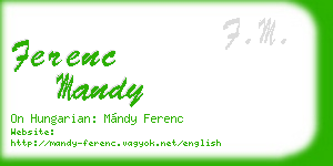 ferenc mandy business card